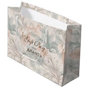 Sacola Para Presentes Grande Pastel colorido delicados motivos florais ornament