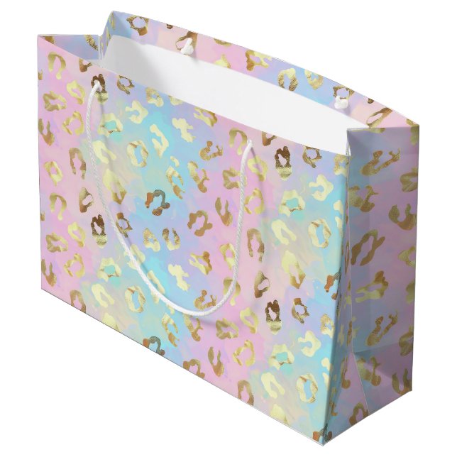Sacola Para Presentes Grande Pastel Colors Leopard Skin Bandana (Verso inclinado)