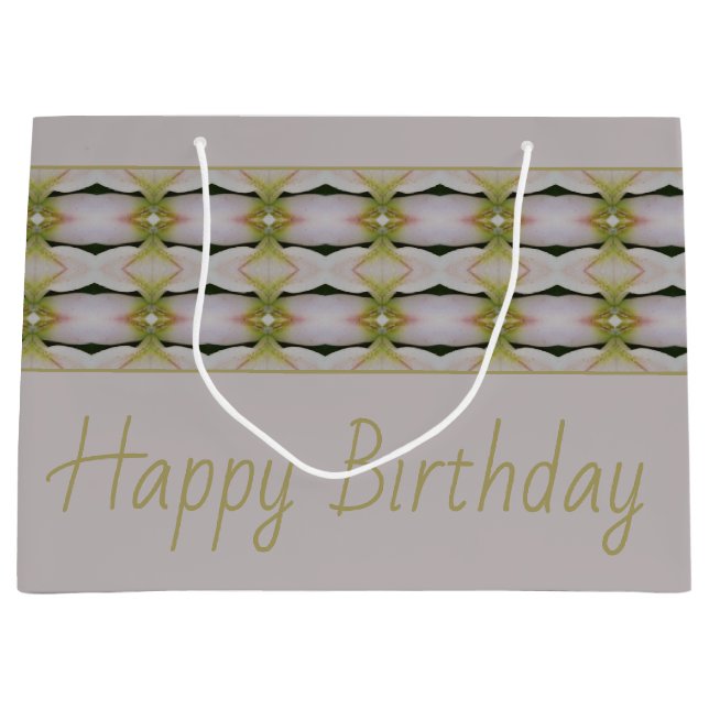 Sacola Para Presentes Grande Pastel Mauve com padrão moderno (Frente)