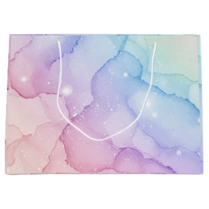 Sacola Para Presentes Grande Pastel Mermaid Stardust Abstrato