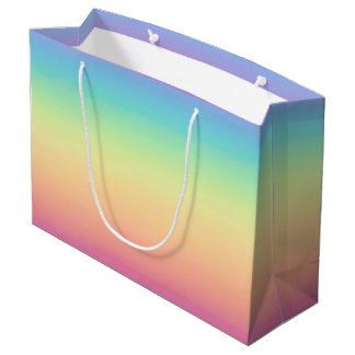 Sacola Para Presentes Grande Pastel Rainbow Ombre Personalizado