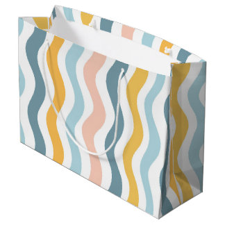 Sacola Para Presentes Grande Pastel Wavy Lines 