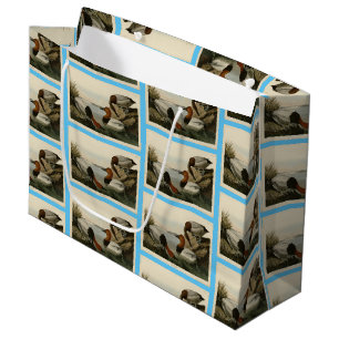 Sacola Para Presentes Grande Pato apoiado pela canvas das Aves da América de Au