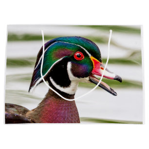 Sacola Para Presentes Grande Pato de Madeira