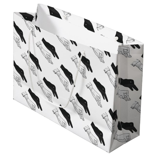 Sacola Para Presentes Grande Pato Silhouette Mão (Frente inclinada)