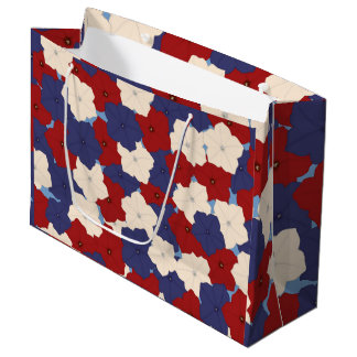 Sacola Para Presentes Grande Patriotic Petunias Large Gift Bag