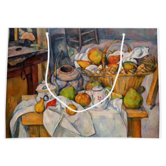 Sacola Para Presentes Grande Paul Cezanne - A Vida Estática com o Cesto (Frente)