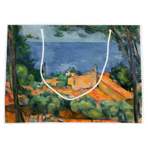 Sacola Para Presentes Grande Paul Cezanne - Estaque com Telhados Vermelhos