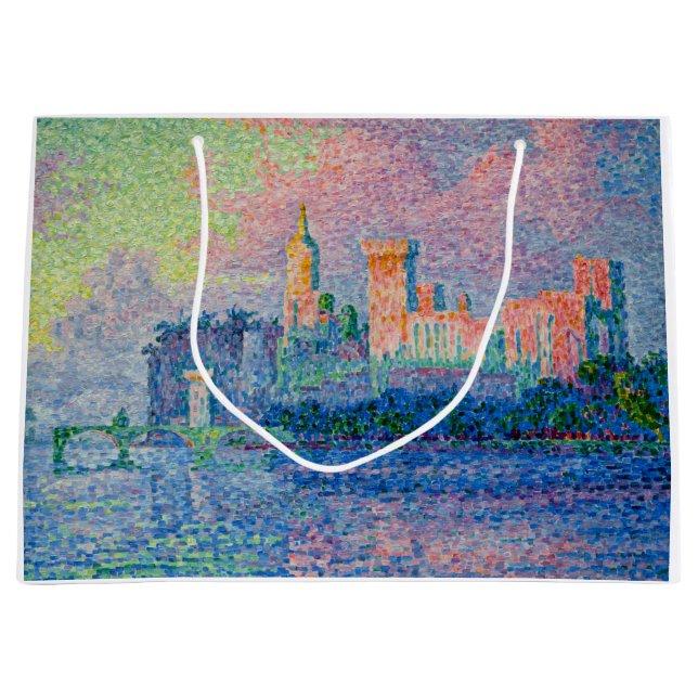 Sacola Para Presentes Grande Paul Signac - O Palácio Papal, Avignon (Frente)