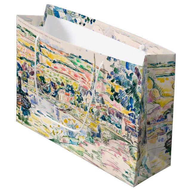 Sacola Para Presentes Grande Paul Signac-Petit Andely-The River Bank 1920-1929 (Frente inclinada)