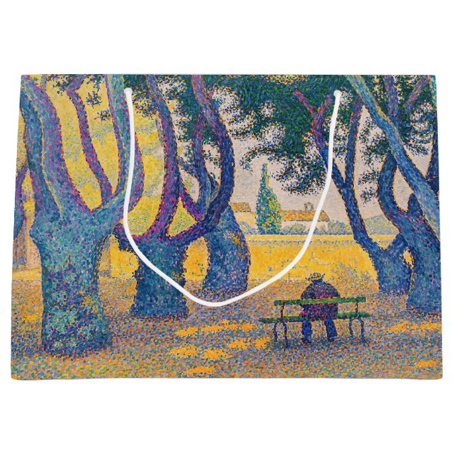 Sacola Para Presentes Grande Paul Signac - Place des Lices, Santo-Tropez (Frente)