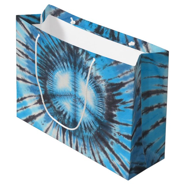 Sacola Para Presentes Grande Paz Azul Tintos (Frente inclinada)