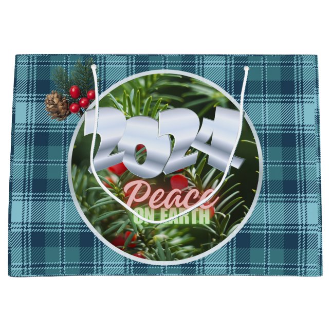 Sacola Para Presentes Grande Paz na Terra 2024 (Frente)