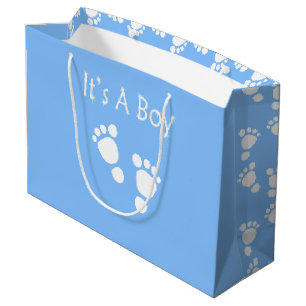 Sacola Para Presentes Grande Pé branco do bebê - é um saco do presente do ch