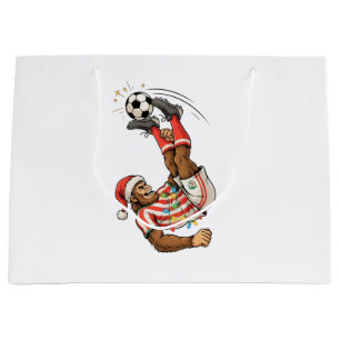 Sacola Para Presentes Grande Pé Grande Sasquatch Futebol Natal Feriado Esporte