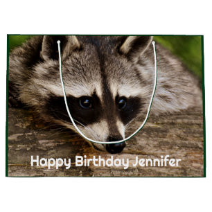 Sacola Para Presentes Grande Pedaço de guaxinim em um registro