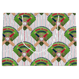 Sacola Para Presentes Grande Pedras de basebol... Casamos com 4 GIFT BAG L