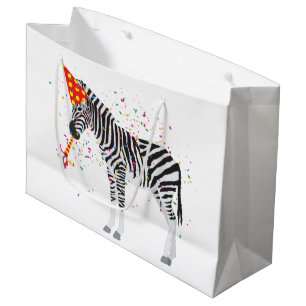 Sacola Para Presentes Grande Peixe-zebra - Animais na Festa de aniversário