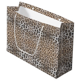 Sacola Para Presentes Grande pele de na moda-leopardo com pele de animais com p