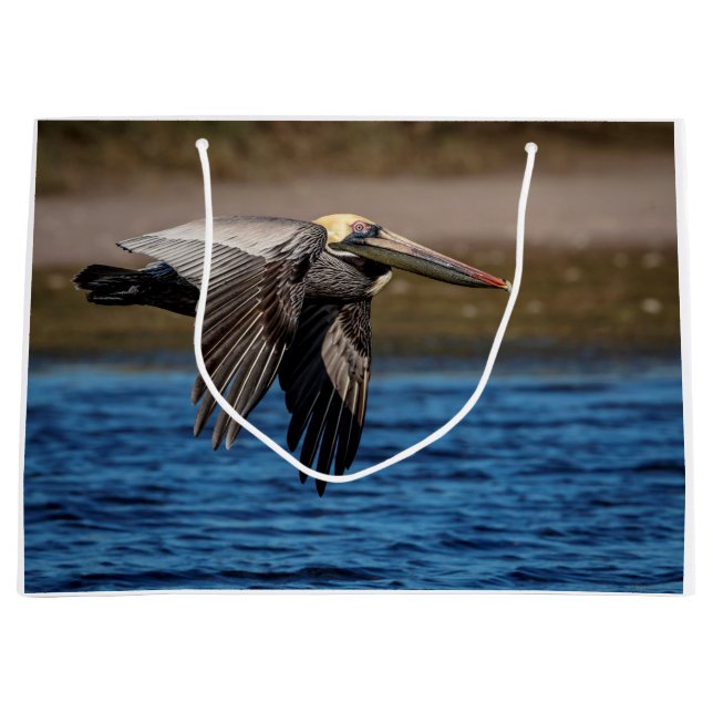 Sacola Para Presentes Grande Pelicano em voo (Frente)