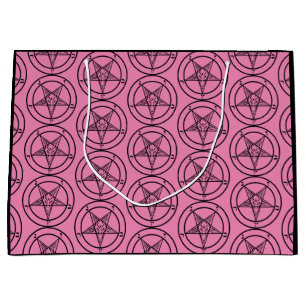 Sacola Para Presentes Grande Pentagrama de Baphomet rosa