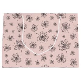 Sacola Para Presentes Grande Peônias deliciosas.