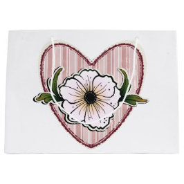 Sacola Para Presentes Grande Peony Heart