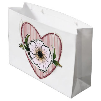 Sacola Para Presentes Grande Peony Heart