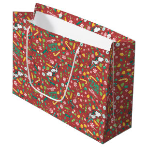 Sacola Para Presentes Grande Peppermint Dreams Snoopy Candy Patterno
