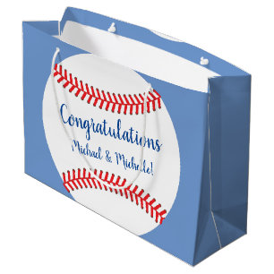 Sacola Para Presentes Grande Pequeno Chá de fraldas de Baseball
