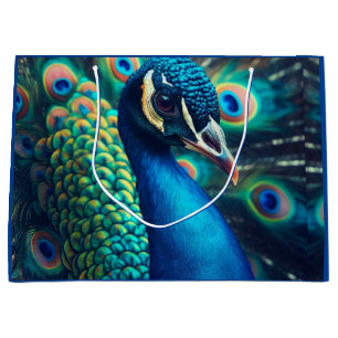 Sacola Para Presentes Grande Perfil Peacock