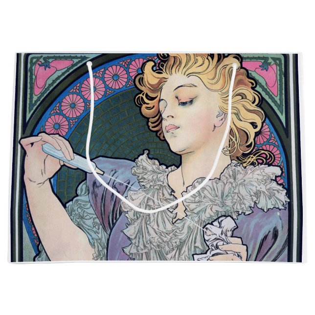 Sacola Para Presentes Grande Perfume, Alphonse Mucha (Frente)