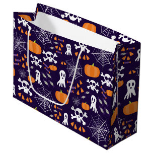 Sacola Para Presentes Grande Personagens Divertidos e Assustadores de Halloween