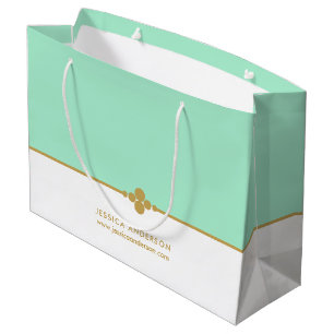 Sacola Para Presentes Grande Personalização Dourada de Casa Elegante