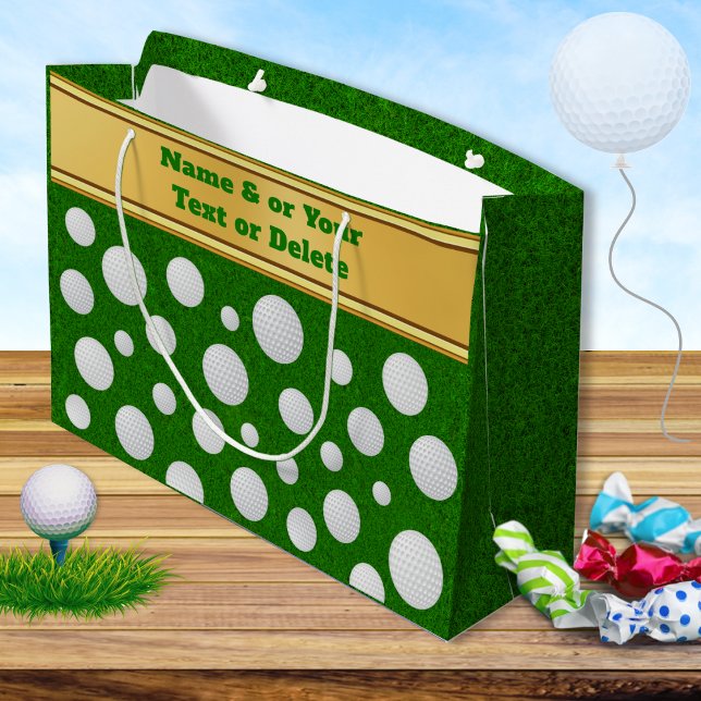 Sacola Para Presentes Grande Personalizado, Bolas de Presente de Golfe, Bolas d (Personalized, Golf Gift Bags. Large Golf Gift Bag for your Gold themed party and golf party supplies)