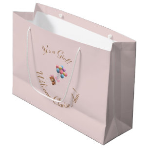 Sacola Para Presentes Grande Personalizado É Um Urso Justo e Balões
