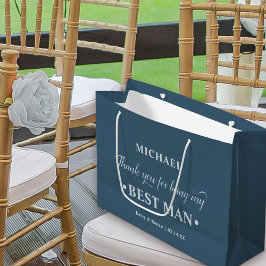 Sacola Para Presentes Grande Personalizado Melhor Homem Azul Obrigado