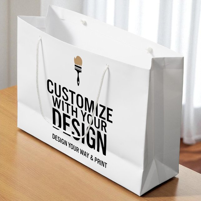Sacola Para Presentes Grande Personalizável Empresa Comercial em Branco 12x9" (Criador carregado)