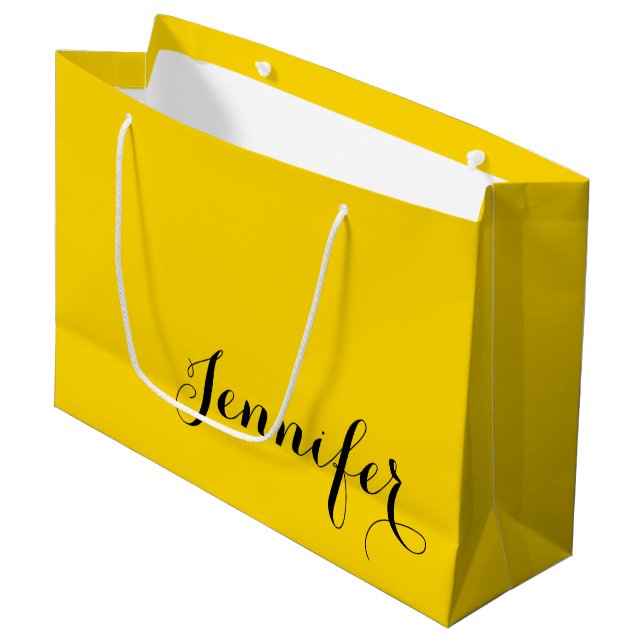 Sacola Para Presentes Grande Personalized Elegant Name Printed Large Gift Bag (Frente inclinada)