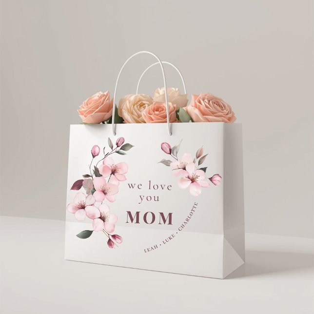 Sacola Para Presentes Grande Personalized Mothers Day Gift Bag for Mom (Criador carregado)