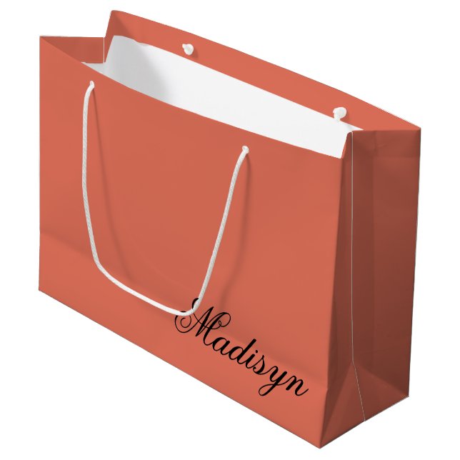 Sacola Para Presentes Grande Personalized Terracotta Gift Bag for Special Event (Frente inclinada)
