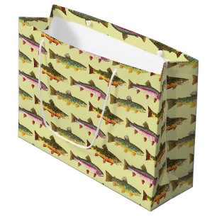 Sacola Para Presentes Grande Pesca De Trutas Bonitas, Ictiologia