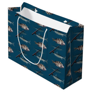 Sacola Para Presentes Grande Pescador de água salgada Papel presente Saco
