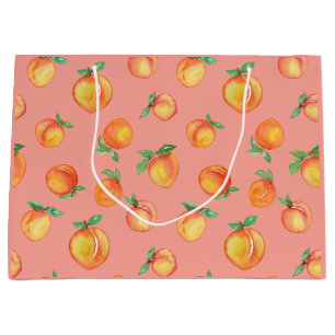 Sacola Para Presentes Grande Pêssego de Verão doce