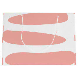 Sacola Para Presentes Grande Pêssego e Abstrato branco