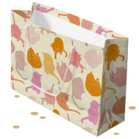 Pêssego Laranja Cor-de-Rosa Padrão de Gato Moderno