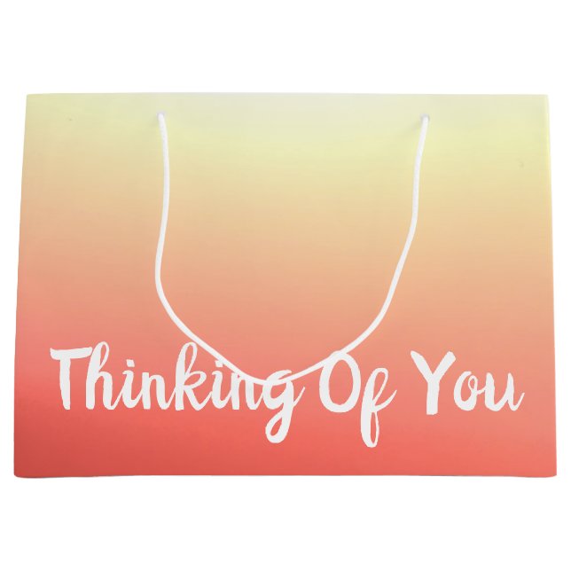 Sacola Para Presentes Grande Pêssego Laranja E Amarelo (Frente)