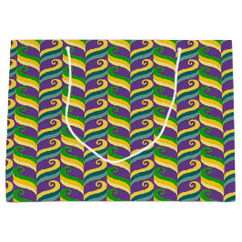 SACOLA PARA PRESENTES GRANDE PÊSSEGOS DOURADOS DE GRAS MARDI VERDE PURPOS