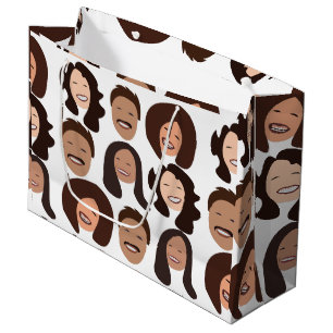 Sacola Para Presentes Grande Pessoas Sorrindo Rosto Feliz