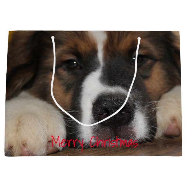 Sacola Para Presentes Grande Pet Dog Photoshop (Frente)